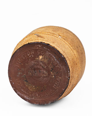 Lot of Four: Norton Pottery Objects incl. Wooden Potter s Tools and Labeled Ceramic Barrel