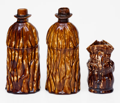 Lot of Three: Rockingham-Glazed Pottery, One Marked Lyman, Fenton & Co., Bennington, VT