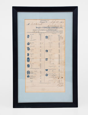 EDWARD NORTON & CO. / BENNINGTON, VT 1884 Illustrated Stoneware Billhead