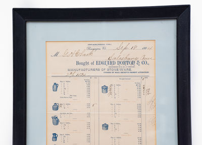 EDWARD NORTON & CO. / BENNINGTON, VT 1884 Illustrated Stoneware Billhead