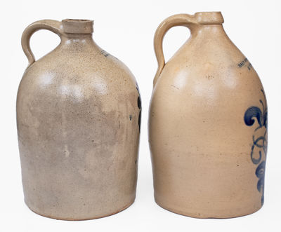 Lot of Two: BALLARD / BURLINGTON, VT Decorated Stoneware Jugs