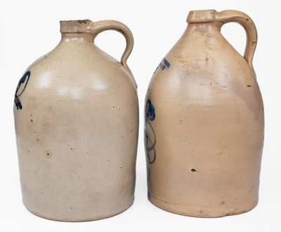 Lot of Two: BALLARD / BURLINGTON, VT Decorated Stoneware Jugs