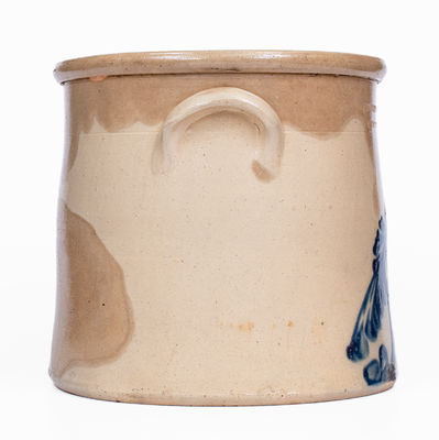 4 Gal. RIEDINGER & CAIRE / POUGHKEEPSIE, NY w/ Large Bird-on-Stump Decoration