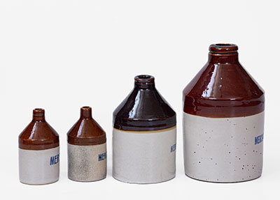 Lot of Four: Brown and White Stoneware 