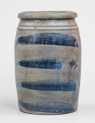 Western PA Stoneware Jar w/ Cobalt Stripe Decoration, c1880