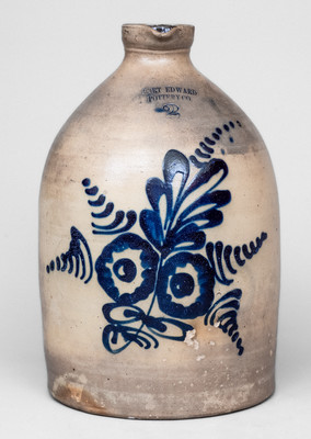 2 Gal. FORT EDWARD POTTERY CO. Stoneware Syrup Jug, circa 1859