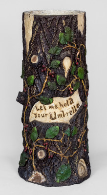 Extremely Rare Prison-Made Municipal Pottery / Chicago, Ill Earthenware Umbrella Stand