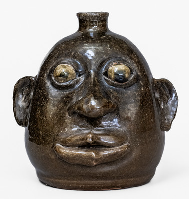 Fine Early-Period Lanier Meaders (Cleveland, GA) Face Jug, early 1970s