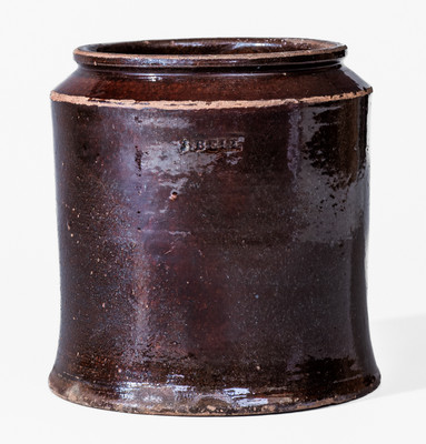 Manganese-Glazed J. BELL (Waynesboro, PA) Redware Jar