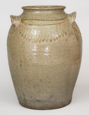 Large Kaolin Slip-Decorated Stoneware Jar attrib. Thomas Chandler, Edgefield District, SC