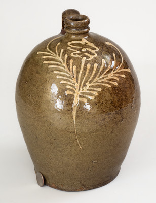 Rare attrib. Collin Rhodes, Shaw's Creek, Edgefield District, SC Two-Color Slip Jug w/ Incised 