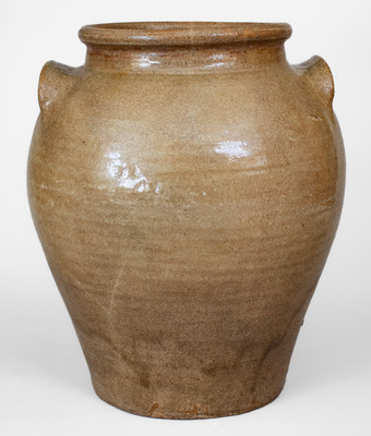 5 Gal. attrib. Pottersville, Edgefield District, SC Stoneware Jar w/ Incised Markings, possibly David Drake, c1825-40