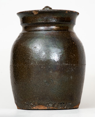 Very Rare Stoneware Lidded Jar by Greenville County, SC African-American Potter RICH WILLIAMS