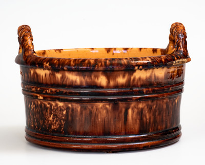 Glazed JOHN BELL / WAYNESBORO Redware Food Mold, c1840-80