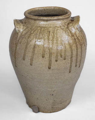 Fine Pottersville, Edgefield District, SC Stoneware Jar w/ Impressed 