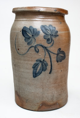 Attrib. Thompson Pottery, Morgantown, West Virginia Stoneware Jar w/ Floral Decoration