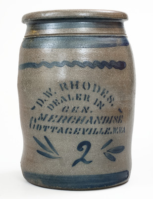 COTTAGEVILLE, W. VA Advertising Stoneware Jar