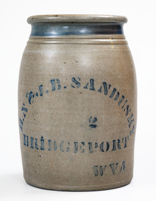 Rare BRIDGEPORT, W. VA Advertising Stoneware Jar
