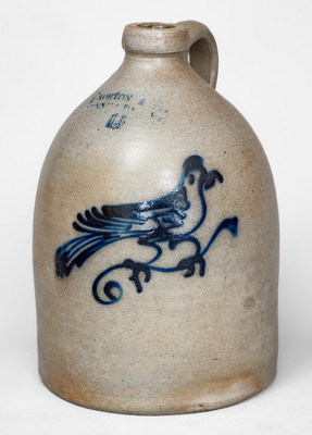 1 1/2 Gal. J. NORTON & CO. / BENNINGTON, VT Stoneware Bird Jug