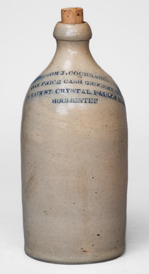 Rare Small-Sized Rochester, NY Stoneware Advertising Jug, possibly John Burger