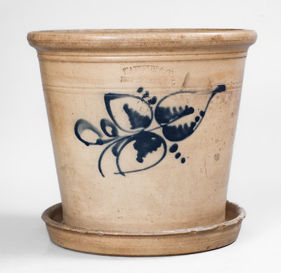 Scarce Large-Sized HAXSTUN & CO. / FORT EDWARD, NY Stoneware Flowerpot