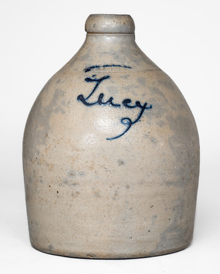 S. HART (Fulton, New York) Stoneware Presentation Jug, Inscribed 