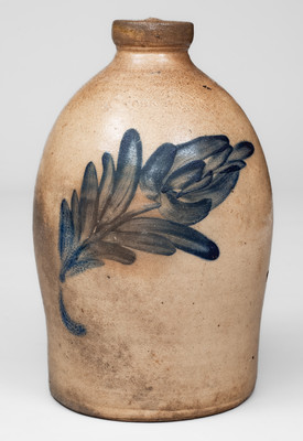 1 Gal. H. B. PFALTZGRAFF / YORK, PA Stoneware Jug w/ Floral Decoration