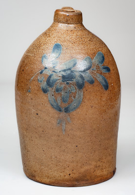 1 Gal. attrib. Pfaltzgraff, York, PA Stoneware Jug w/ Floral Decoration