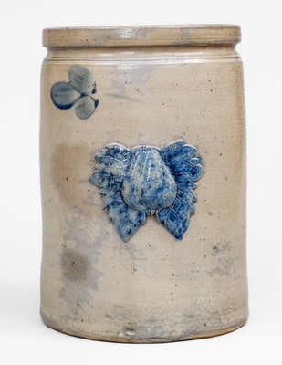 Exceedingly Rare Baltimore Stoneware Jar w/ Applied Fruit Decoration, attrib. Perine