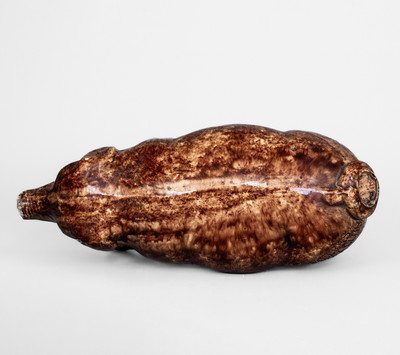 Rare BIELER S RONNY CLUB Rockingham-Glazed Pig Bottle