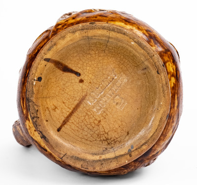 Exceptional S. RISLEY / NORWICH, CT Slip-Decorated Stoneware Corn Pitcher