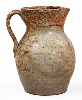 Very Rare C.C. BALLARD / HAYS, NC Stoneware Pitcher for Neighbor Sarah Owens, 1901