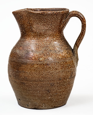 Very Rare C.C. BALLARD / HAYS, NC Stoneware Pitcher for Neighbor Sarah Owens, 1901