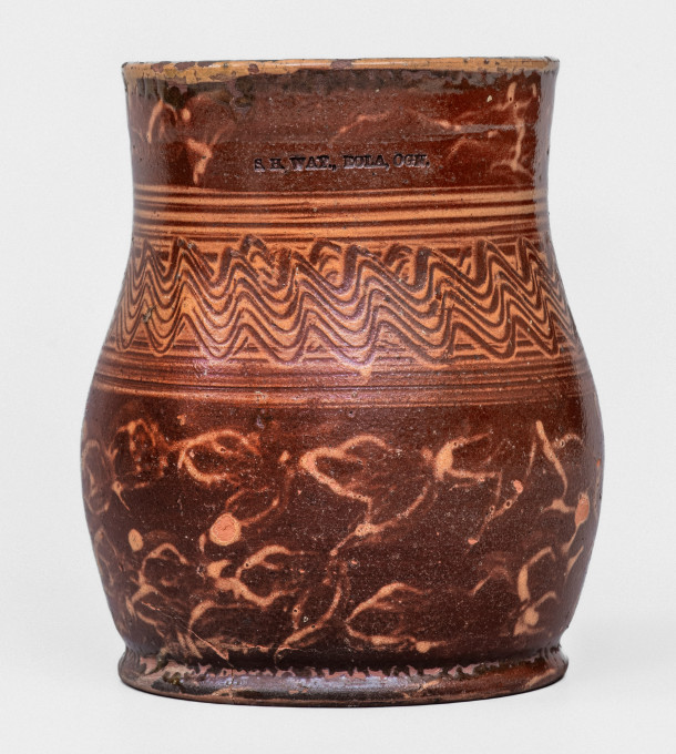 Rare S. H. WAY Redware Mug