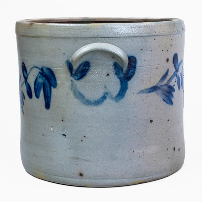 3 Gal. Stoneware Crock w/ Floral Decoration attrib. R. J. Grier, Chester County, PA