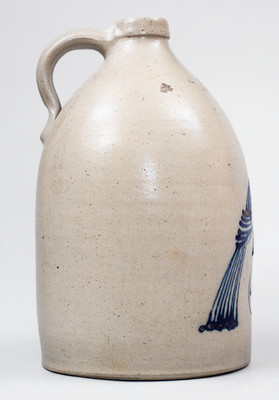 2 Gal. HUDSON, NY POTTERY Stoneware Bird Jug, circa 1867-79