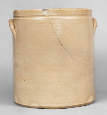 Important W. H. FARRAR / GEDDES, N.Y Stoneware Crock w/ Elaborate Cat Decoration, Inscribed 