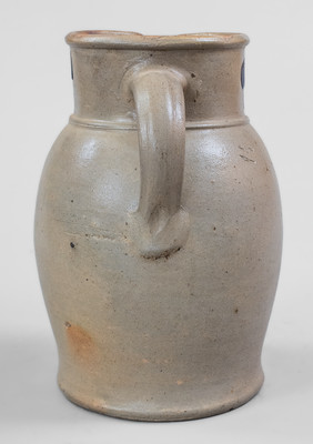 One-and-a-Half-Gallon Baltimore Stoneware Pitcher w/ Cobalt Floral Decoration