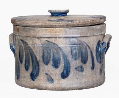 Cobalt-Decorated Stoneware Butter Crock w/ Lid, attrib. Richard C. Remmey, Philadelphia, PA
