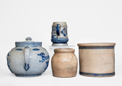 Four Pieces of Stoneware, Northeastern U.S. origin, late 19th century
