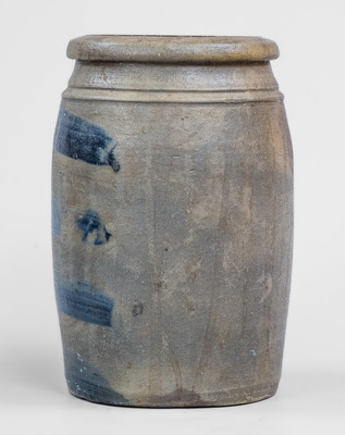 Western PA Stoneware Jar w/ Cobalt Stripe Decoration, c1880