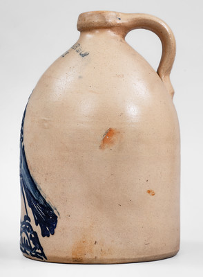 Fine W.H. FARRAR & Co. / GEDDES, N.Y. Stoneware Jug w/ Elaborate Bird Decoration