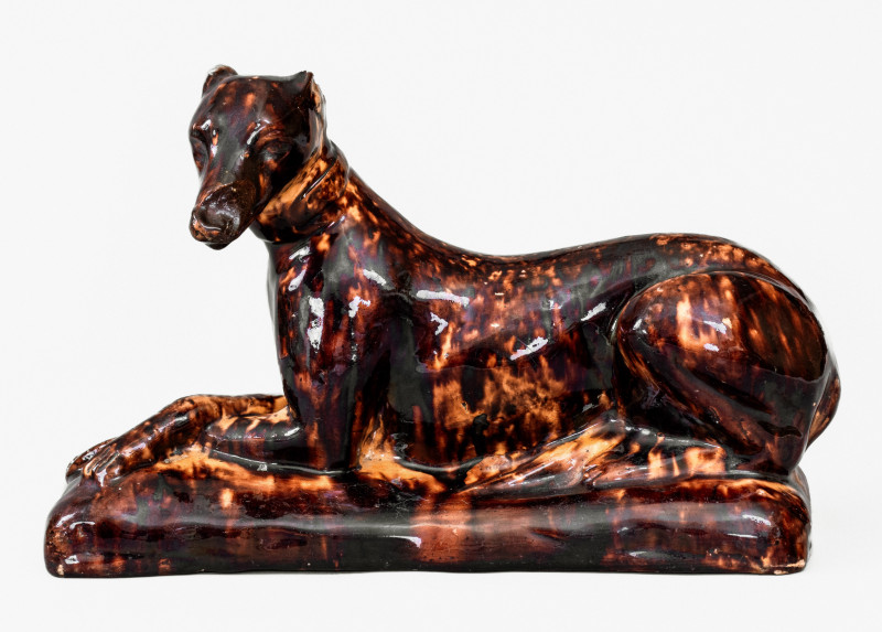 John W. Bell Redware Whippet Figure