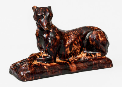 John W. Bell Redware Whippet Figure