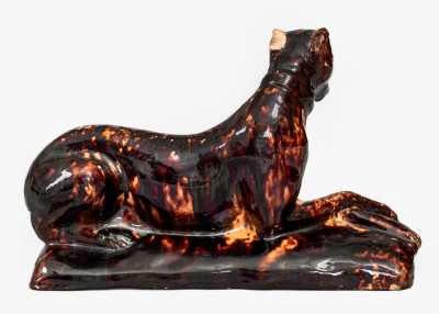 John W. Bell Redware Whippet Figure