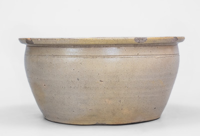 Very Rare COWDEN & WILCOX / HARRISBURG, PA Stoneware Bowl w/ Cobalt Man-in-the-Moon Decoration