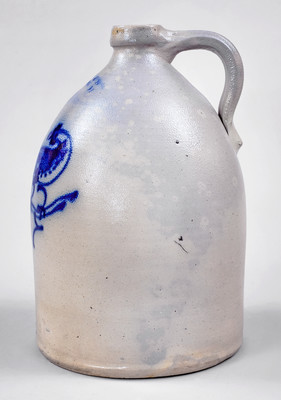 Very Rare J. NORTON & CO. / BENNINGTON VT Stoneware Jug w/ Cobalt Pheasant on Branch Decoration