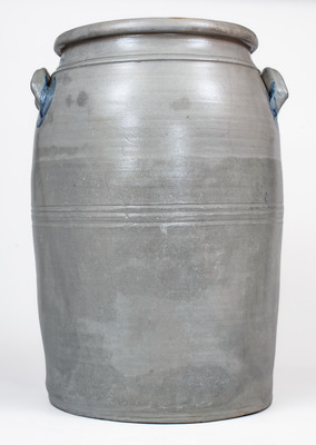 Fine 12 Gal. Greensboro, PA Stoneware Jar w/ Profuse Freehand Floral Decoration