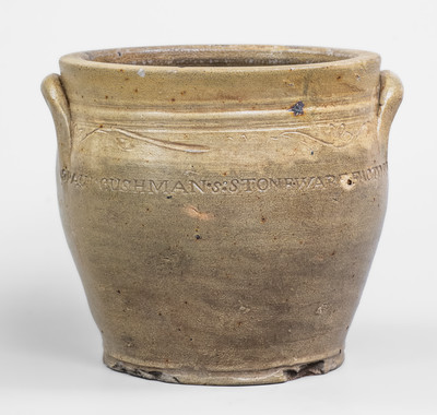 PAUL CUSHMAN'S STONEWARE FACTORY / 1809 Stoneware Jar, Albany, New York