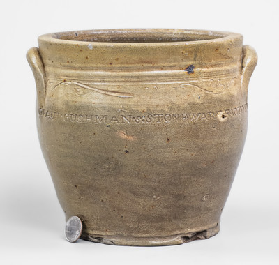 PAUL CUSHMAN S STONEWARE FACTORY / 1809 Stoneware Jar, Albany, New York